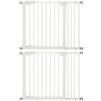 Lot de 2 barrières de sécurité pour chien animaux sans perçage avec fermeture automatique largeur 76-103 cm blanc-0