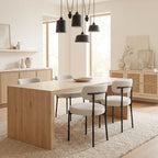 Lot de 4 Chaises Salle à Manger Chaises de Cuisine Rembourrées en Tissu Bouclette Dossier Incurvé Pieds en Acier Beige-7