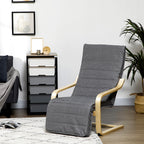 Fauteuil Luxe Confort et Relaxation avec Repose-Pied réglable déhoussable 94 x 66,5 x 100 cm cm Bois Massif Gris-9