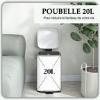 Poubelle de cuisine 20L avec couvercle à fermeture douce et pédale, seau intérieur amovible, 28L x 35l x 45H cm, blanc-3