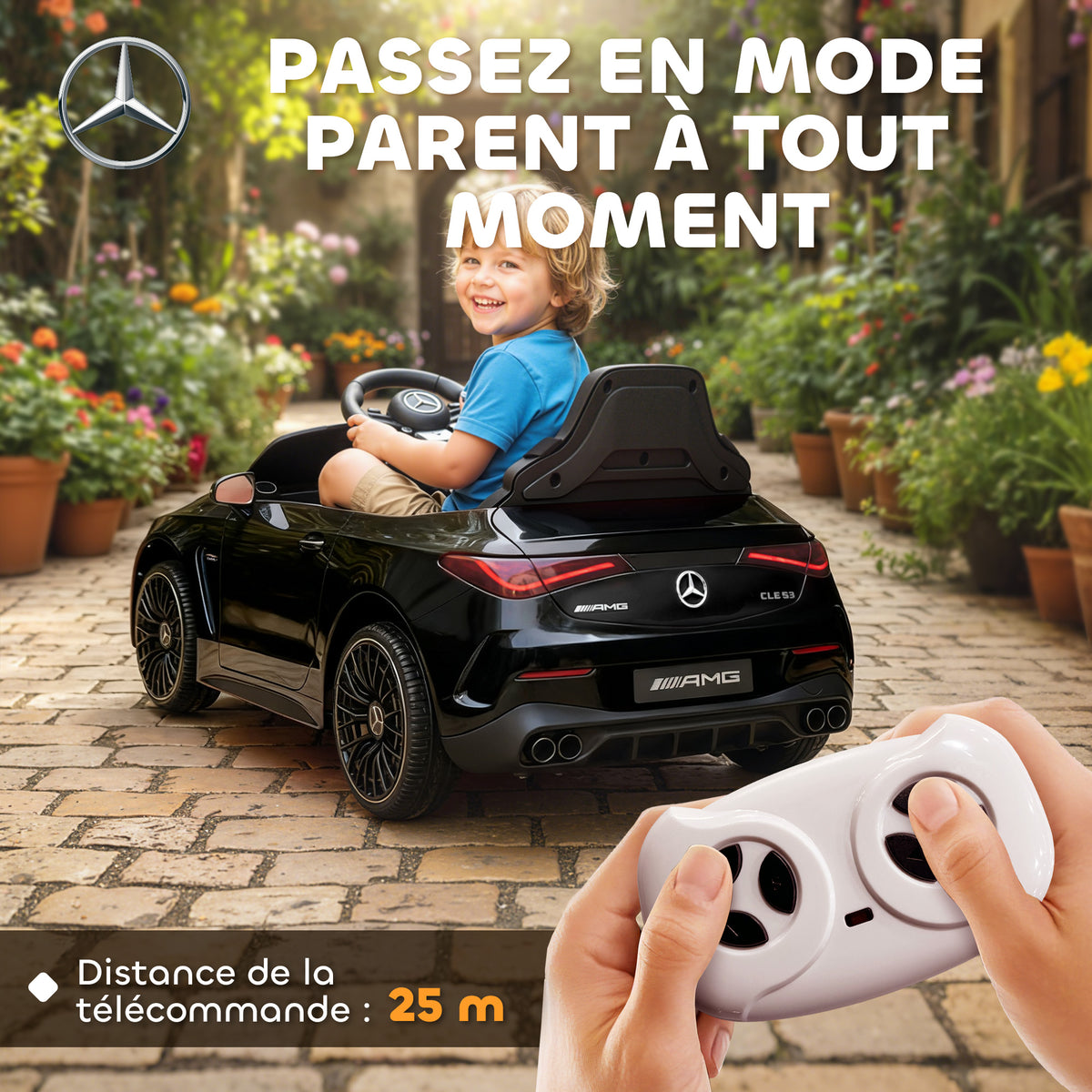 Voiture électrique enfants Mercedes AMG CLE 53 12V 2 moteurs télécommande parentale 2,4G 99 x 55 x 43 cm noir-4
