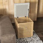 Coffre de rangement tabouret de rangement 54.76 L design lamellé cadre en bambou naturel 40 x 40 x 47 cm bois naturel-7