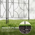 Support pour plantes grimpantes avec motif lot de 2 treillis de jardin pour vigne fleurs légumes métal 50 x 150 cm noir-4