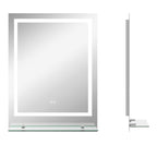 Miroir rectangulaire mural lumineux LED de salle de bain 80 x 60 cm-0