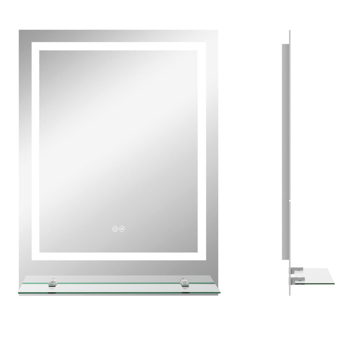 Miroir rectangulaire mural lumineux LED de salle de bain 80 x 60 cm-0