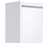 Meuble Poubelle de Tri Sélectif, Poubelle de Recyclage 45 L (3 x 15 L), 3 Compartiments, Portes à Fermeture Douce, Blanc-7