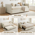 Cadre de lit canapé-lit 2 en 1, canapé 2 places et lit double, deux matelas compatible de 90 x 190 cm-8
