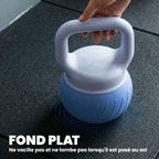 Kettlebell 10 kg, haltère avec poignée Antidérapante ergonomique, haltère à boule, musculation, entraînement, Bleu-5