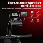 Rameur Musculation d'Appartement Bluetooth Connecté Kinomap & Zwift 16 Niveaux Résistance Silencieux 135x42x72cm Rouge-5