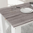 Table à manger table de cuisine moderne avec grand plateau 4-6 personnes en panneau de particules 120x69x75cm gris-8