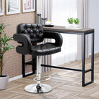 Tabouret de bar pivotant chaise de bar réglable en hauteur avec dossier repose-pieds et accoudoirs 61x50x93-113cm noir-1
