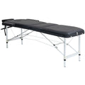 Table de Massage Lit de Massage à 3 Zones Pliante 225kg Coins Arrondis Hauteur 61-84 cm 215x81cm Noir-0