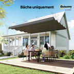 Toile de toit pour pergola tonnelle rétractable de 4 x 3 m - toile uniquement 350 x 260 cm gris foncé-7