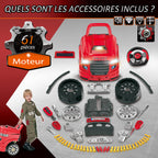 Camion mécano 2 1 - Jouet Bricolage Enfant - Établi - Jeu imitation mécanicien - Nombreux PP ABS Rouge-4
