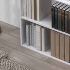 Bibliothèque étagère de rangement avec 2 compartiments et étagère réglable, 60 x 24 x 63 cm, blanc-8