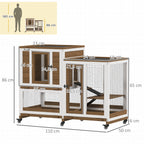 Clapier lapin intérieur cage lapin en bois design de luxe 3 niveaux avec 3 plateaux amovibles 110 x 50 x 86 cm marron-2