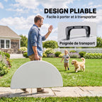 Table ronde de jardin pliante Ø122 cm peut accueillir 6 personnes pour évènement, structure métal, plateau HDPE-3