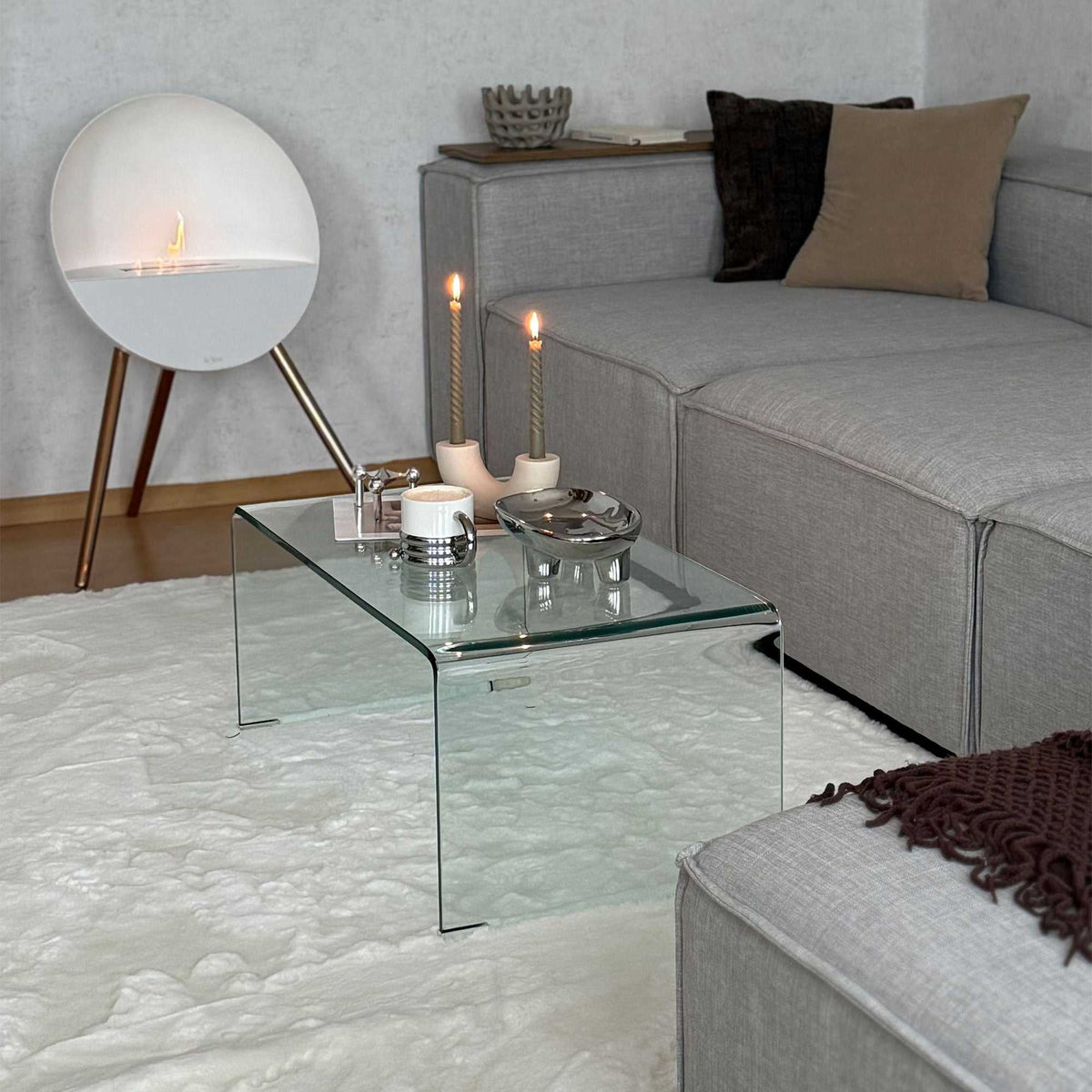 Table basse en verre table de salon rectangulaire design moderne en verre trempé avec bords arrondis sûrs transparent-6