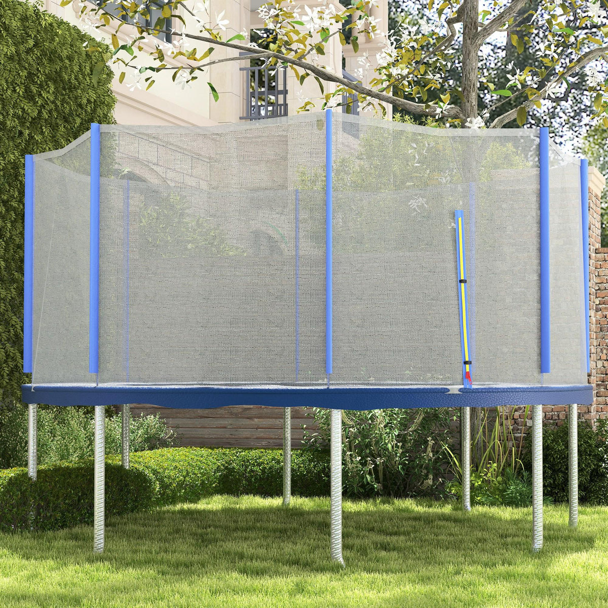 Filet de remplacement pour trampolines Ø 366 cm 8 poteaux droits filet de sécurité pour trampolines, entrée zippée-1