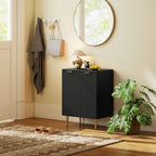 Buffet Cuisine, Meuble de Rangement avec 2 Portes, Étagère Réglable, Pieds Métalliques Surélevés, 60 x 40 x 80 cm, Noir-8