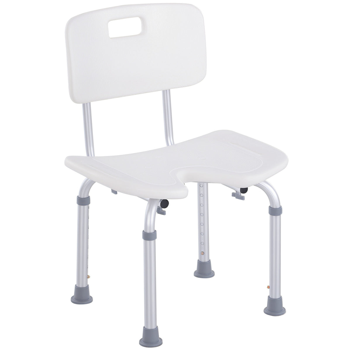 tabouret de douche chaise de douche ergonomique hauteur réglable pieds antidérapants charge max. 136 Kg alu HDPE-0