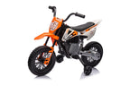 Moto électrique pour enfant moto cross pour enfants de 3 à 6 ans 2 moteurs 12V vitesse 5 km/h 109,5x60x72,5cm orange-0