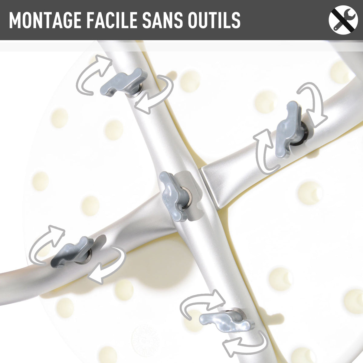 Tabouret de Douche réglable en Hauteur siège de Douche Ergonomique Pieds antidérapants Charge Max. 136 Kg alu HDPE Blanc-4