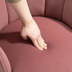 Fauteuil Coquillage Fauteuil de Salon Chambre avec Dossier et Coussin Aspect Velours Pieds en Bois hévéa 66L x-8