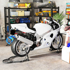 Béquille roue avant arrière charge 390 kg béquille d'atelier moto bras réglable en acier, fourche en forme de U + L noir-1