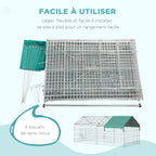 Clôture pour petits animaux cage pour animaux domestiques cadre en métal galvanisé 4 piquets de sol inclus 220 x-6