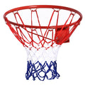 Panier de basket, anneau de basketball avec filet, suspendu mural intérieur et extérieur, Ø 46 x 46 cm, rouge-0