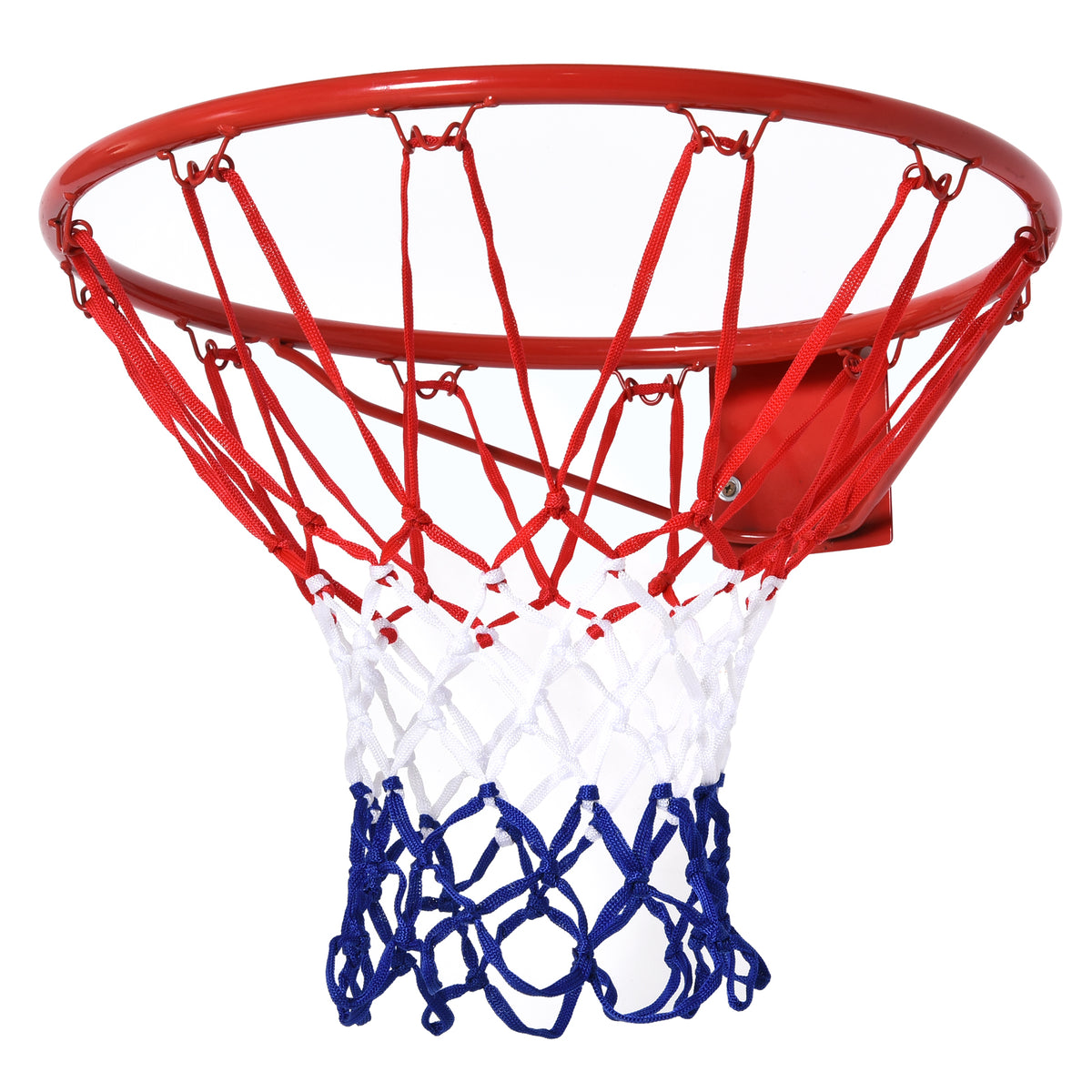 Panier de basket, anneau de basketball avec filet, suspendu mural intérieur et extérieur, Ø 46 x 46 cm, rouge-0
