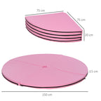 Tapis de Pole Dance Pliable - Tapis de Protection Ø 150 cm Épaisseur 5 cm - Revêtement Plastique Rose-2
