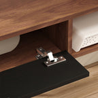 Meuble TV Suspendu, Meuble Télé pour Téléviseur jusqu'à 75 Pouces, Tiroir Rabattable, 2 Étagères, 180x24x16cm, Noyer-6
