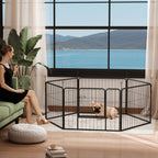 Parc pour chien, enclos chien 6 panneaux modulable et pliable, portable en acier avec porte 80 x 60 gris-9