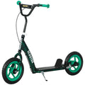 Trottinette patinette scooter enfant grandes roues de 6 à 12 ans hauteur réglable frein arrière béquille vert-0
