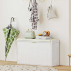 Banc à chaussures avec coussin d'assise rembourré et tiroir rabattable pour couloir, chambre, 80 x 26 x 47,5 cm, blanc-9