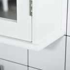 Armoire Murale de Salle de Bain avec Miroir - Armoire à Glace - Placard de Rangement Toilettes - 1 Porte, 2 étagères - Verre MDF Blanc-8