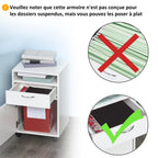Lot de 2 caissons de bureau rangement de bureau sur roulettes tiroir placard niche panneaux particules blanc-6