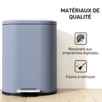 Poubelle cuisine 6L, poubelle à pédale en métal avec seau intérieur, couvercle à fermeture douce, 24,5x21,5x29,5cm, gris-5