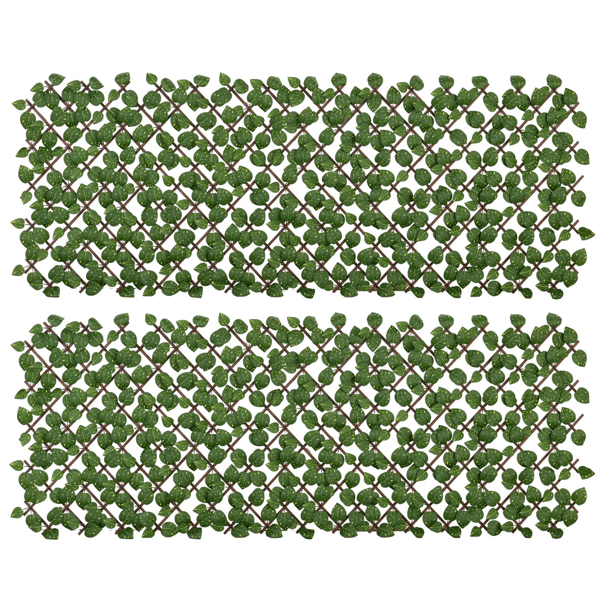 Lot de 2 haies artificielles Treillis Extensible - Brise-Vue végétale Feuillage réaliste, 2 x 1 m-0