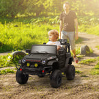 Voiture électrique enfants UTV avec télécommande 2,4G, 2 moteurs 12 V, musique, klaxon, lumières LED, 100x63x65cm, noir-1