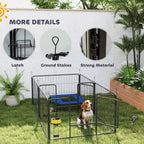 Parc de Mise Bas pour Chien 2 Compartiments Séparés avec Toile Oxford Coupe-Vent 7 Panneaux 203x102x60cm Noir-8