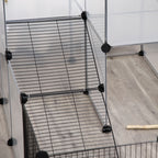 Enclos pour petits animaux design DIY cage modulable pour cochon d'Inde lapin chinchillas petits animaux domestiques 27 panneaux noir-8