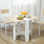Table de cuisine pliable 103L x 76l x 74H cm en bois bicolore chêne blanc-8