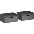 Lot de 2 tables de chevet murales tables de nuit suspendues tiroir plateau aspect bois dim. 40L x 30l x 19,5H cm-0