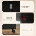 Table à Manger Pliante, Table de Cuisine Extensible pour 2 à 4 Personnes, 2 Abattants, 120 x 72 x 75 cm, Noir-5
