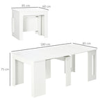 Table à manger pliante, table pliante cuisine extensible jusqu'à 6 personnes, pour petits espaces, salle à manger, blanc-2