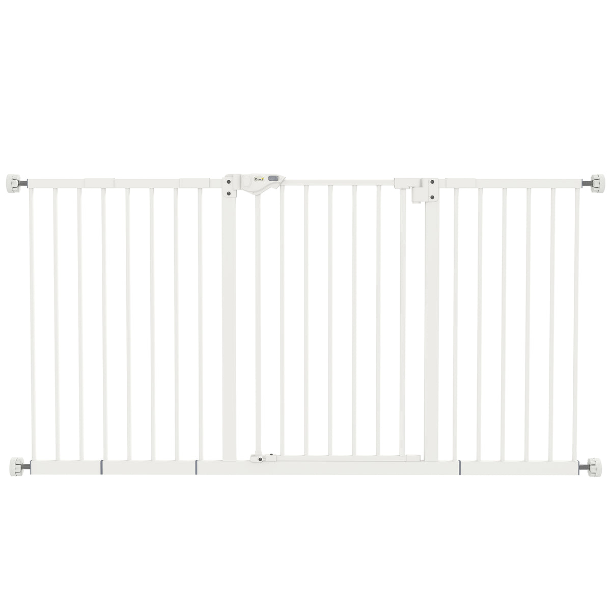 Barrière de sécurité animaux porte fermeture automatique système de double verrouillage sans perçage 3 extensions blanc-0