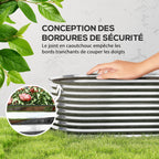 Carré potager de jardin potager surélevé, résistant à la rouille en acier galvanisé 160 x 80 x 56 cm argent-5